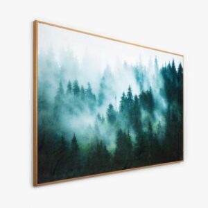 Textilrahmen aus Holz mit bedrucktem Spanntuch